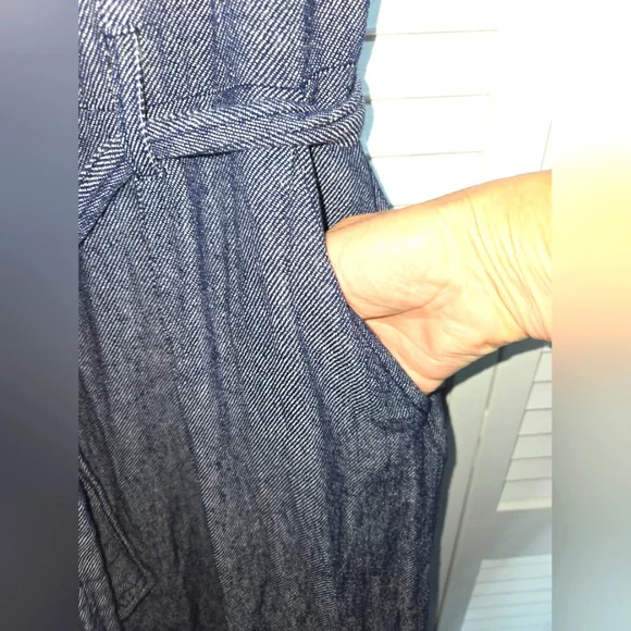 Liz Claiborne Women's XL Sleeveless Blue Dress with Belt - Picture 7 of 13